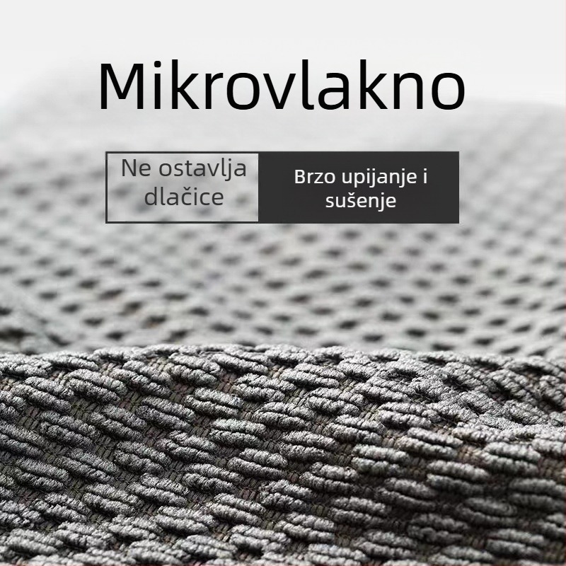 Krpa od mikrovlakana s uzorkom zrna pšenice, dvostrana, debela, otporna na ulje i mrlje, bez tragova, za brisanje stolova i posuđa