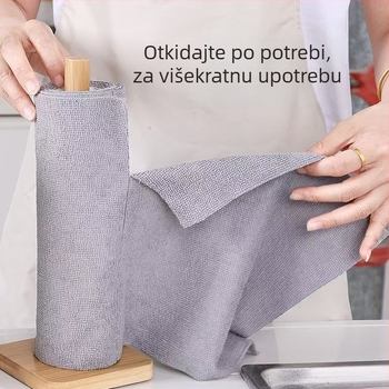 Debela mekana cilindrična kuhinjska krpa, koja se može rastrgati rukom, za mokro i suho korištenje, upija ulje