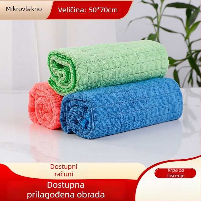 Pletiva mikrovlakna krpa za čišćenje stakla i ogledala, kvadratna kuhinjska tkanina