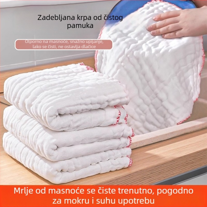 Debela pamucna kuhinjska krpa – bez dlačica, upija ulje i odbija masnoću, jednostavna za pranje