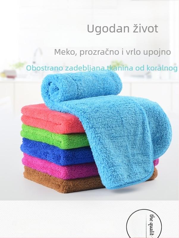 Gusta krpa od koralnog flisa, tkanina 600 g, sedam boja, za čišćenje stolova i površina