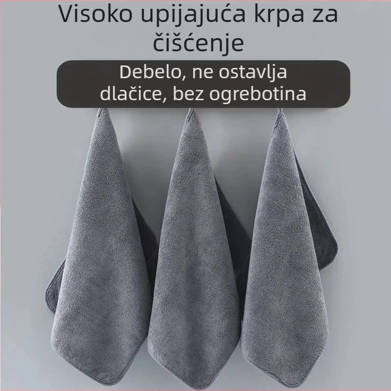 Apsorpcijska krpa za čišćenje stakla i kuhinje, debela, bez dlačica