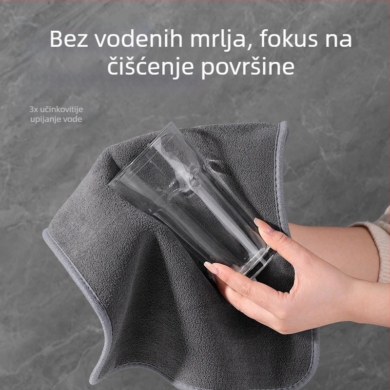 Apsorpcijska krpa za čišćenje stakla i kuhinje, debela, bez dlačica
