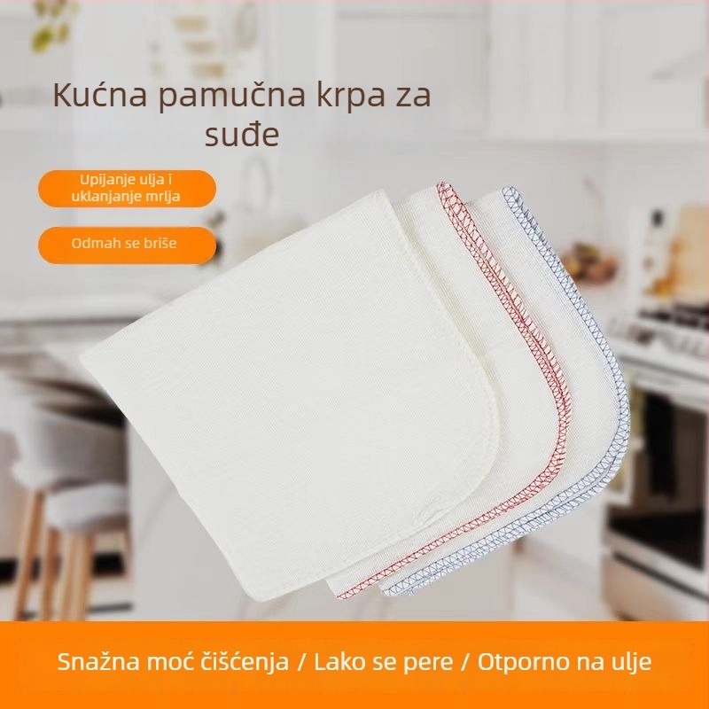 Pamukova krpa za suđe – upija, bez dlačica, namijenjena pranju suđa i brisanju površina u kuhinjama i hotelima