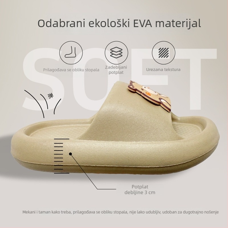 Capibara inspirirane dječje papuče za djevojčice, unutarnje, protuklizne EVA đonove