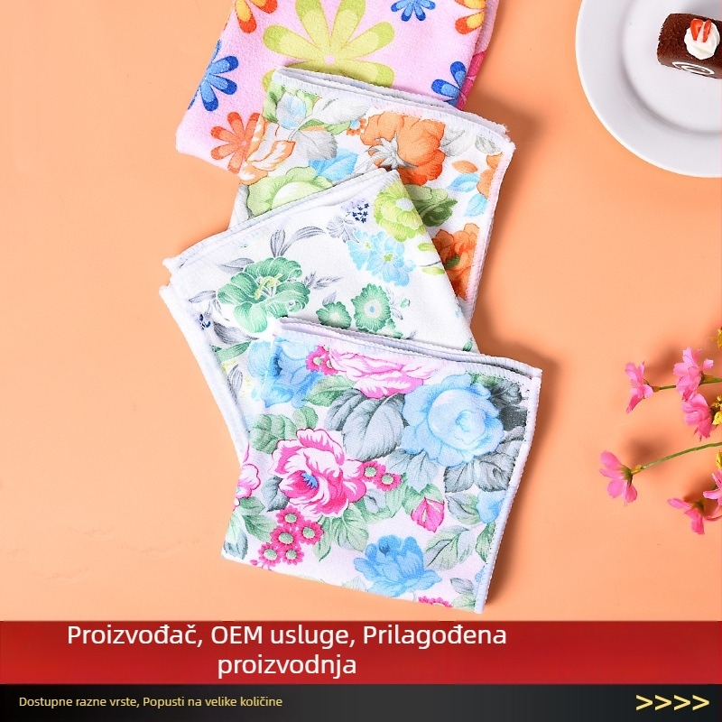 Superfin vlaknasta kuhinjska krpa za čišćenje, krpa za posuđe, bez dlačica, vrlo upijajuća, za pranje posuđa i brisanje površina, s uzorkom