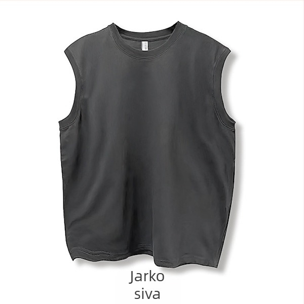 Muški top bez rukava od pamuka, ljetni ležerni kroj, bijela, japanski stil
