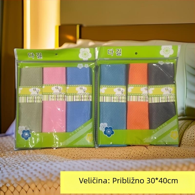 Korejski stil krpa za čišćenje stakla, jednofarbna krpa za suđe, krpa za čišćenje s teksturom ribljih ljuski, otporna na tragove i vodene mrlje, paket od 3 komada