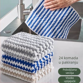 Kuhinjska krpa za posuđe – upija vodu, od poliester, krpa od coral fleecea za posuđe i zdjele, otporna na masnoću