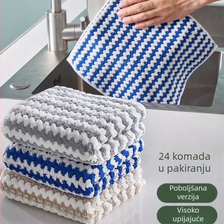 Kuhinjska krpa za posuđe – upija vodu, od poliester, krpa od coral fleecea za posuđe i zdjele, otporna na masnoću
