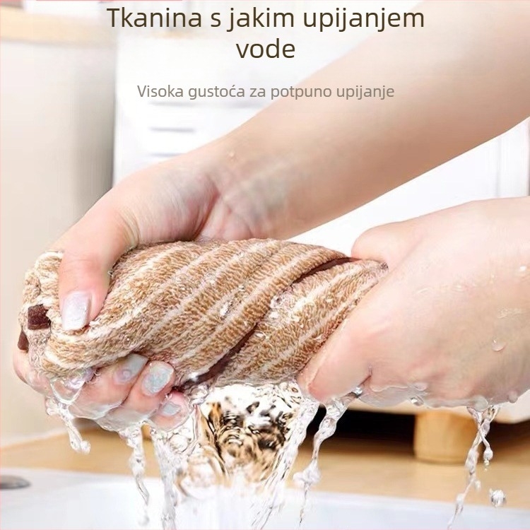 Kuhinjska krpa od ultrafinih vlakana, upija, ne ostavlja dlačice, otporna na masnoće, zadebljana, lako se čisti, višestruka namjena