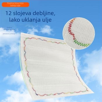 Rainbow krpa za suđe s geometrijskim uzorkom, otporna na masnoće, ne lijepi se i jednostavna za čišćenje, debela krpa za uklanjanje masnoće, 100% pamuk-gaza tkanina
