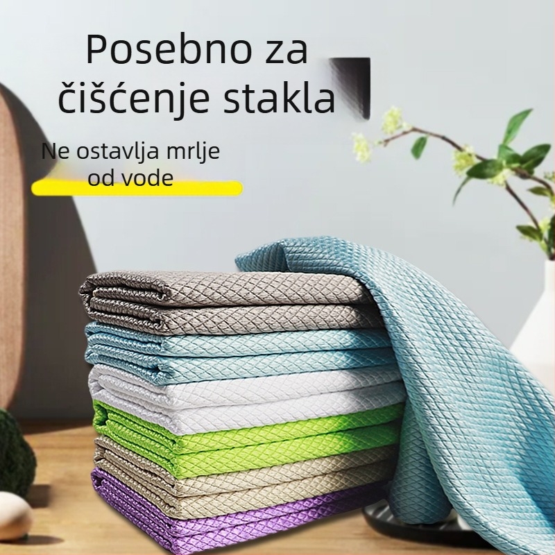 Kuhinjska krpa od koralnog velura s uzorkom vodnih valova – vrlo upijajuća, ne masti, tiskana krpa za suđe, poliester