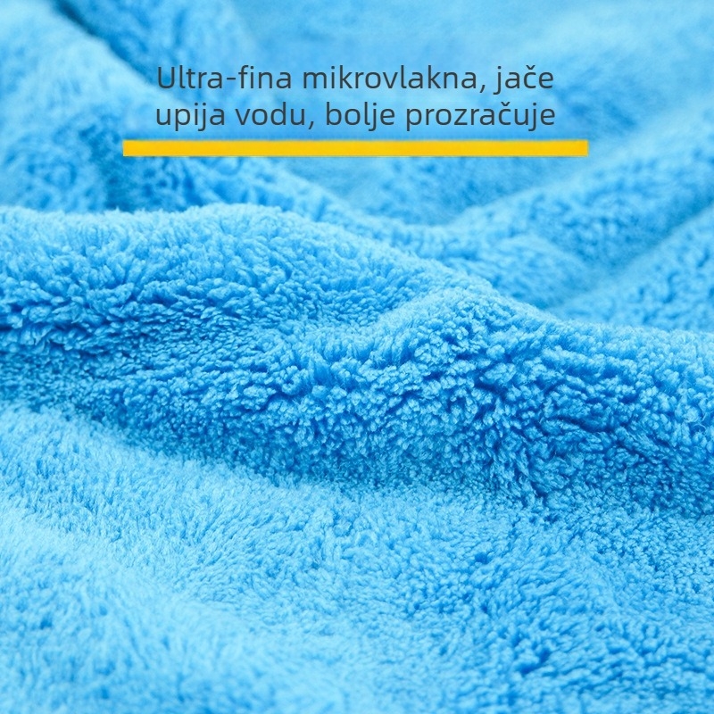 Dvostrana krpa od koralnog fleeca za čišćenje automobila, upijajuća debela krpa za pranje s logotipom