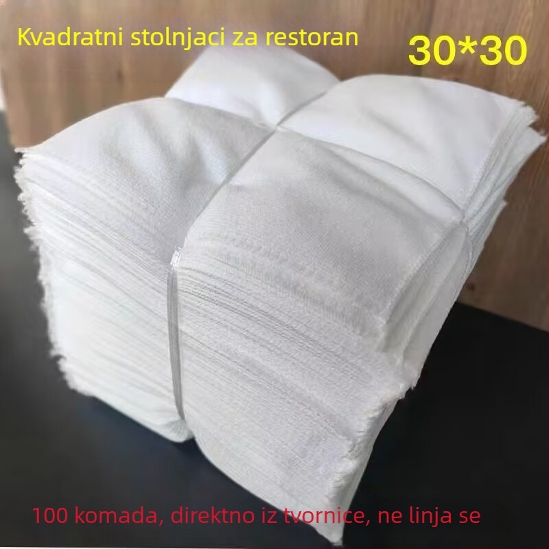 Sunshine bijeli kvadratni ručnici za hotelske i restoranske potrebe, 30x30 cm, mekani, bez dlačica, upijajući za sušenje posuđa i pribora