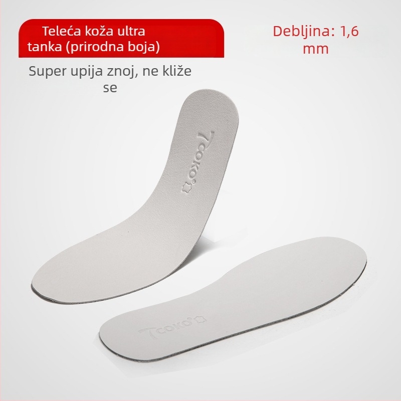 Ultra-tanki ulošci od prave kože, prozračni, upijaju znoj, protuklizni, protiv mirisa, za muškarce i žene, za sportske i casual cipele, mekani ulošci