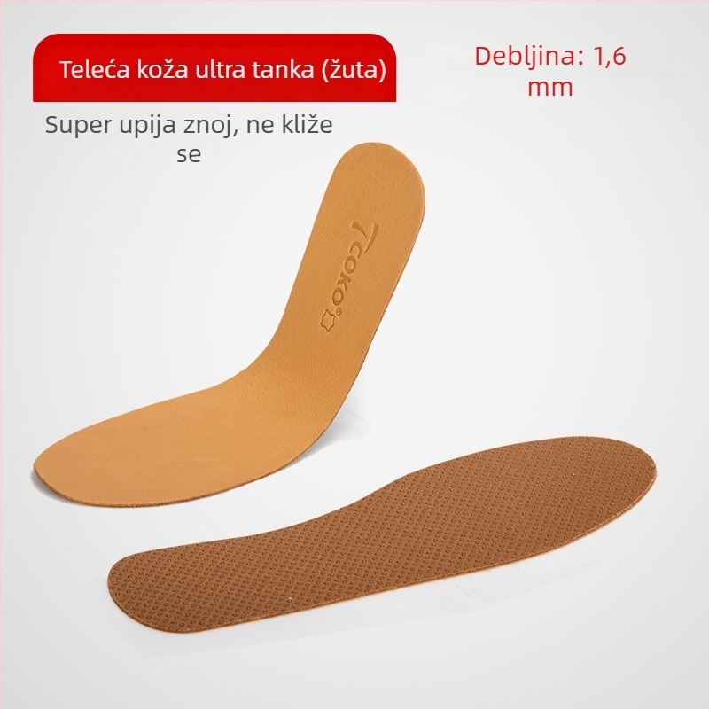 Ultra-tanki ulošci od prave kože, prozračni, upijaju znoj, protuklizni, protiv mirisa, za muškarce i žene, za sportske i casual cipele, mekani ulošci