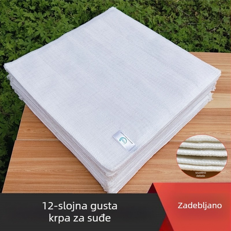 12-slojna krpa za suđe, dimenzije 30×35 cm, od drvenih vlakana, bez dlačica, otporna na masnoću