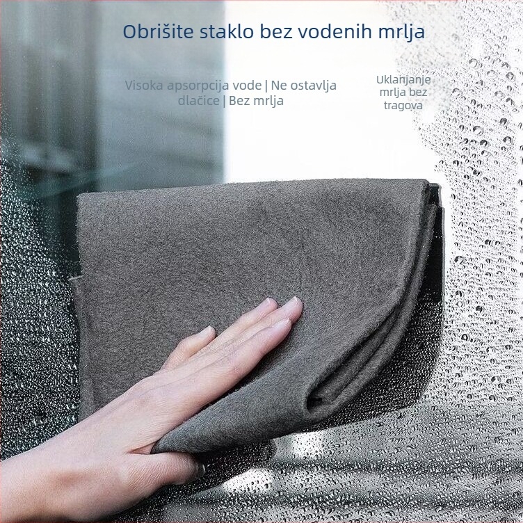 Čarobna krpa za stakla automobila – mikrovlakna krpa za prozore i ogledala, upija vodu, ne ostavlja tragove, bez dlačica