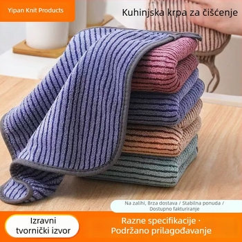 Prugasta krpa za suđe, debela, upija, s rubom za šivanje, ne upija ulja, bez dlačica, kuhinjska, prilagodljiva