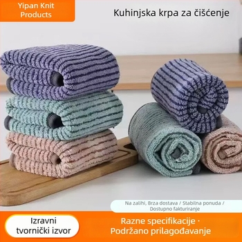 Prugasta krpa za suđe, debela, upija, s rubom za šivanje, ne upija ulja, bez dlačica, kuhinjska, prilagodljiva