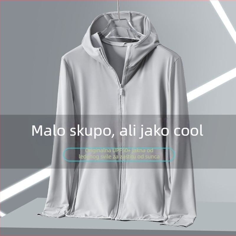 Muška jakna za zaštitu od sunca, ljeto, lagana i prozračna, s kapuljačom, za vanjske aktivnosti