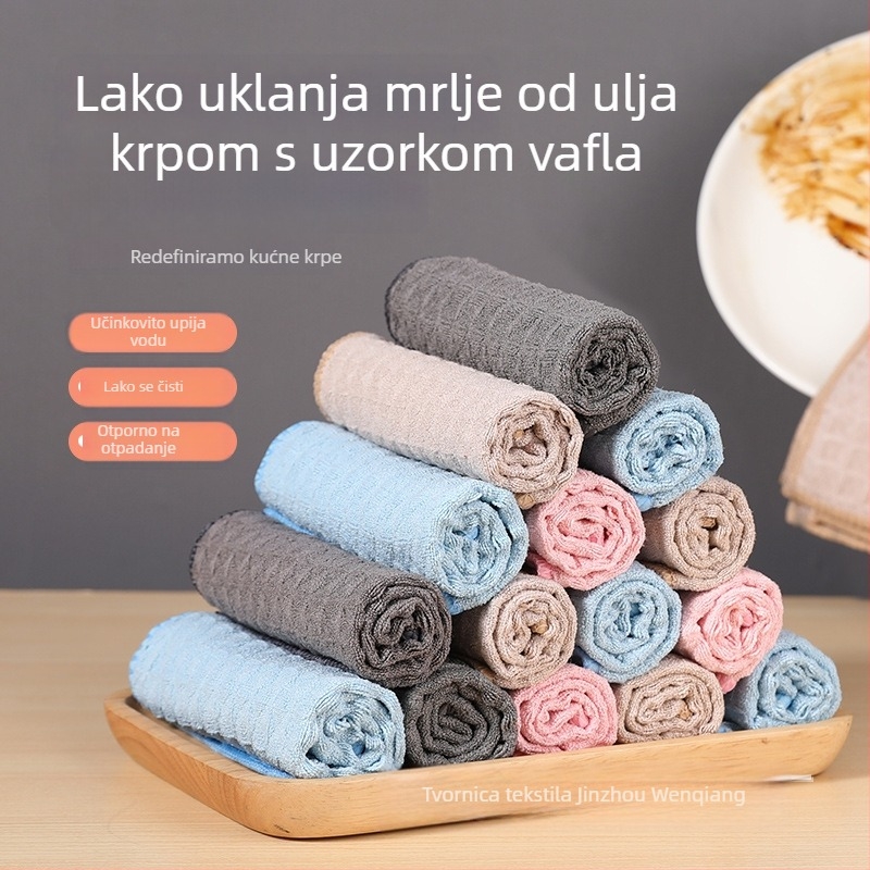 Krpa za čišćenje s gofriranim uzorkom, mikrovlakna, debele, velike veličine, upija bez tragova na staklu