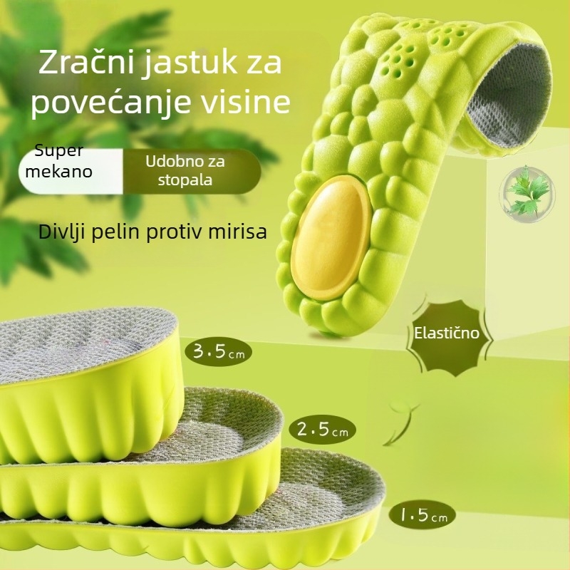 EVA sportska podloga s zračnim jastučićem za povećanje visine — apsorpcija udara, prozračna, upija znoj, cijela uložak, unisex, veličine 235–285 mm, za tenisice za košarku, casual i kožne cipele