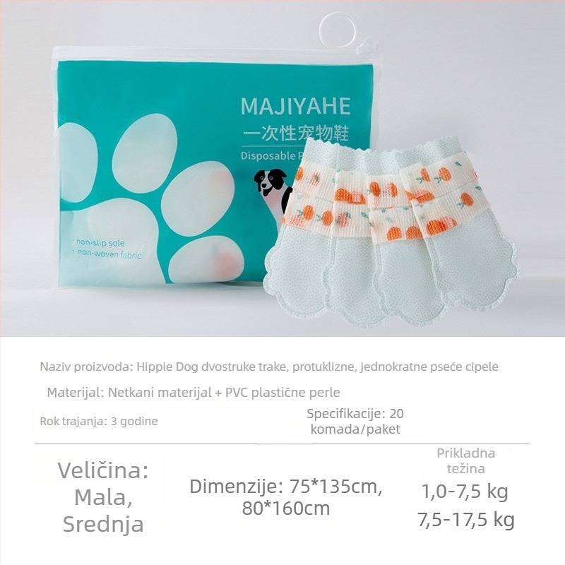 Jednokratne zaštitne cipelice za pse za vanjske šetnje, protiv klizanja, otporne na habanje, vodootporne, za male i srednje pse