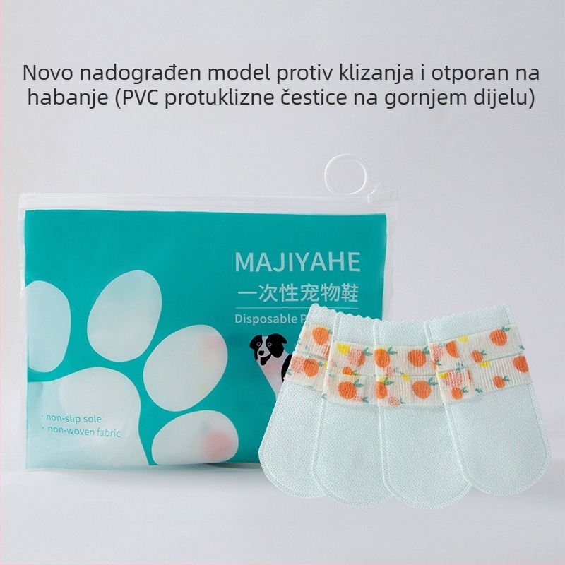 Jednokratne zaštitne cipelice za pse za vanjske šetnje, protiv klizanja, otporne na habanje, vodootporne, za male i srednje pse