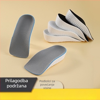 Uložak za podizanje luka stopala za muškarce i žene – nevidljiva podloga za dizanje, mekano dno, udoban polu-insol s teksturom popcorn