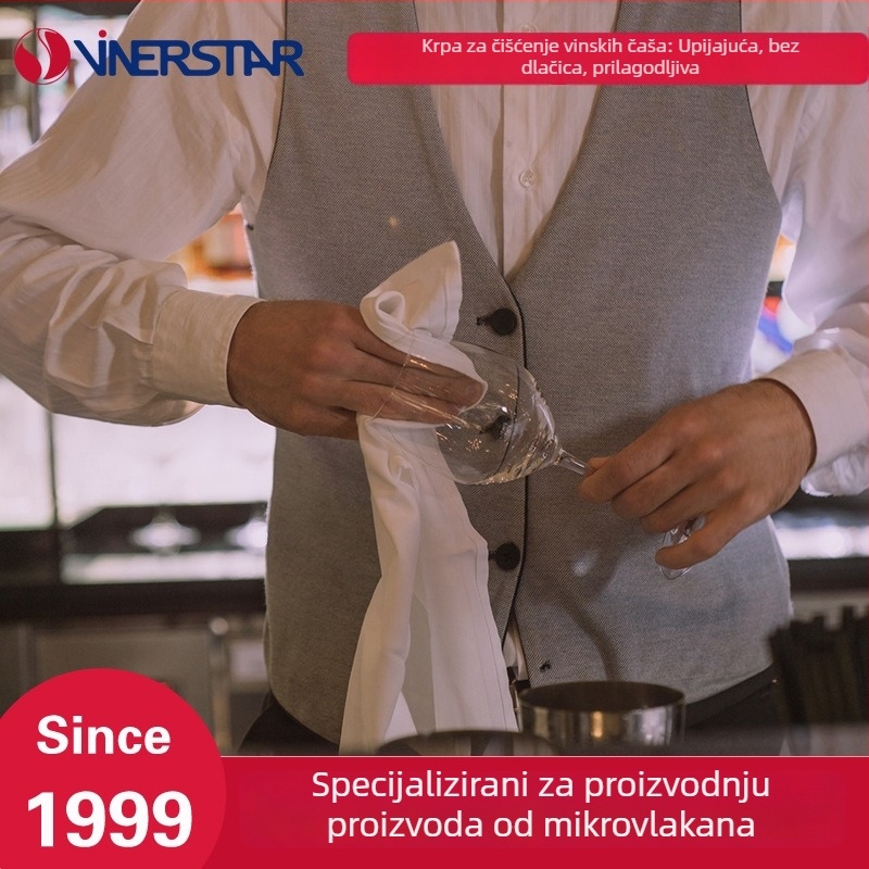 Krpa od ultra finih mikrovlakana za čaše, upija, bez dlačica, bez mrlja vode, s tiskom