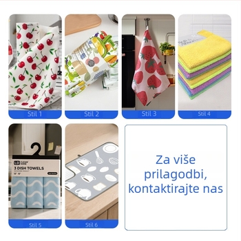 Dvostrano tiskana kuhinjska krpa za čaj s logotipom, tisk toplinskog prijenosa, gofr uzorak, ultrafina mikrovlakna