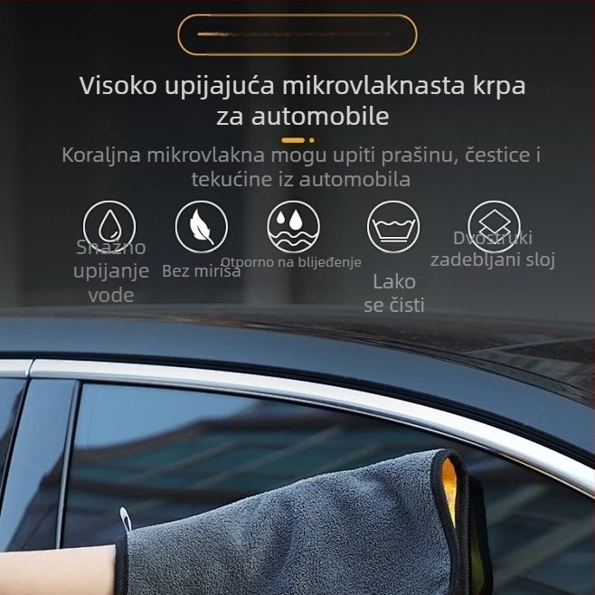Prilagođeni ručnik za pranje automobila od koralnog flisa, upija vodu i bez dlačica, višenamjenski, 40×40 cm ili 60×160 cm