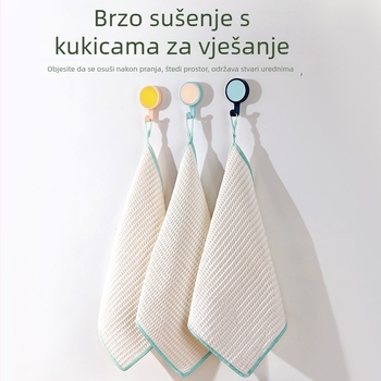 Mikrovlaknen krpa za suđe s kariranim uzorkom, debela i otporna na habanje, upija ulje, bez dlačica, pogodna za posude i zdjele