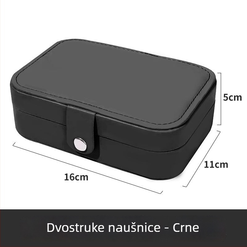 Kožni organizator nakita s odvojivim izložkom za naušnice, prstene i ogrlice – stolni organizator