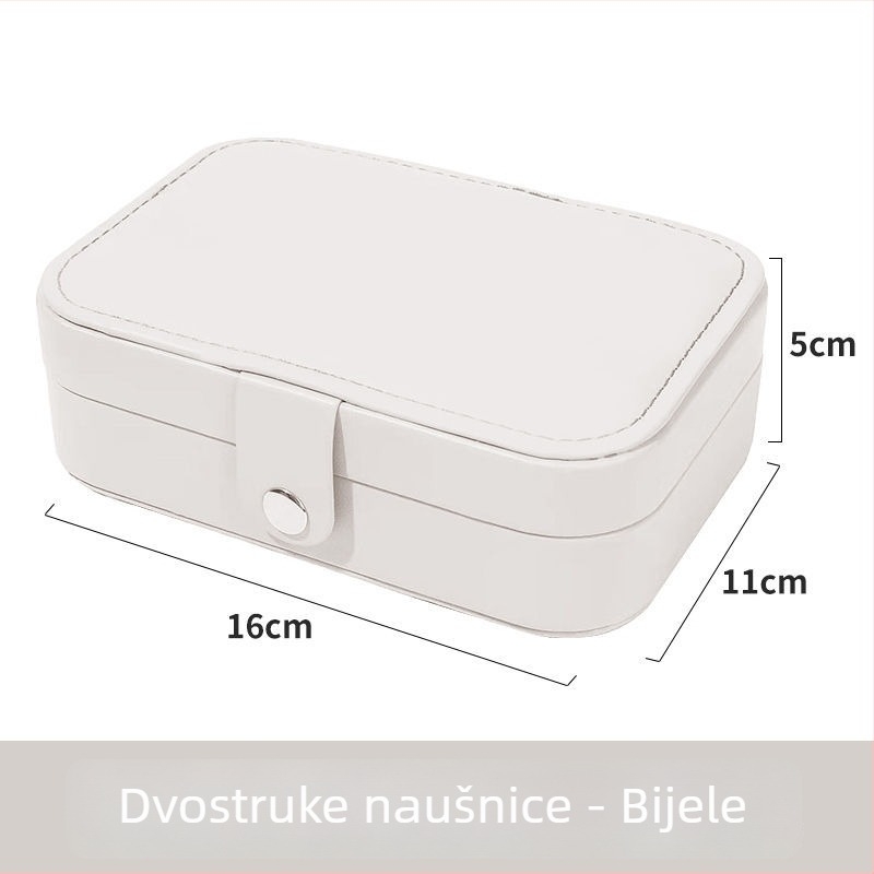 Kožni organizator nakita s odvojivim izložkom za naušnice, prstene i ogrlice – stolni organizator