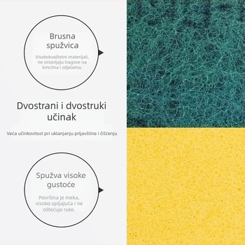 Kuhinjska spužva s abrazivnim slojem za pranje suđa