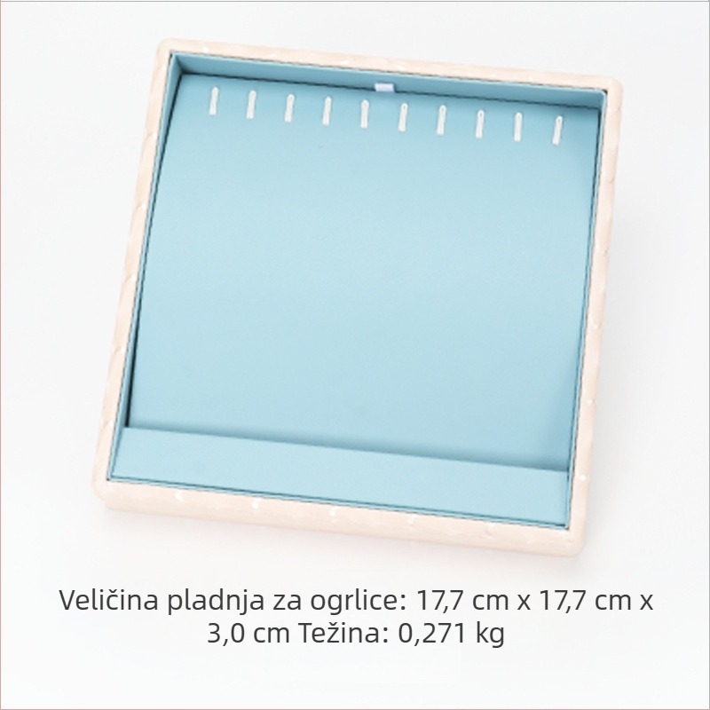 PU kožna ploča za nakit s uzorkom ljuskica, integrirani prikazni pladanj za prstenje, ogrlice i perle