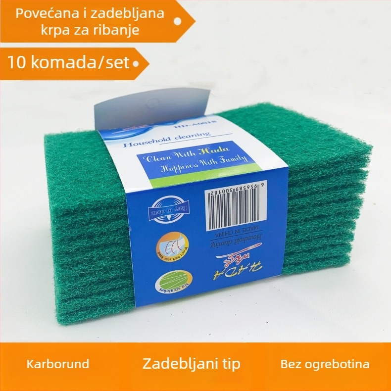 Zeleni kuhinjski set od 10 komada, abrazivne spužve za suđe, debeli krpa za pranje, krpa za čišćenje povrća i krpa za čišćenje posuda