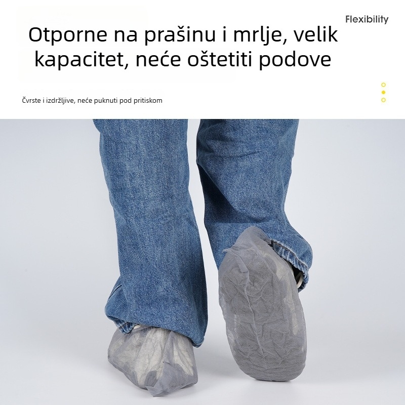 Jednokratne navlake za obuće od netkanog materijala, debele i otporne na habanje, za kućnu upotrebu, vodootporne i protuklizne, s izvlačnim dizajnom za goste