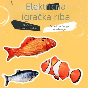 Igračka za mačke: realistična plišana riba, USB punjiva, pokretna