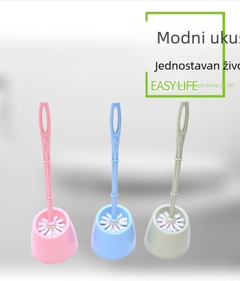 Set plastike WC četke s bazom i dugom drškom, japanskog stila, s mekom čekinjom i spužvom za čišćenje, patentirani dizajn
