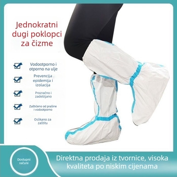 Jednokratne zaštitne navlake za cipele za izolaciju na farmi, plave pruge, visoke, vodootporne, otporne na prljavštinu i prašinu, zaštitne za bojanje.