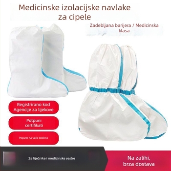 Jednokratne zaštitne navlake za cipele za izolaciju na farmi, plave pruge, visoke, vodootporne, otporne na prljavštinu i prašinu, zaštitne za bojanje.