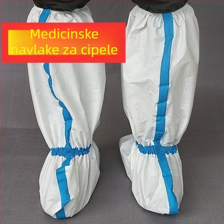Jednokratne zaštitne navlake za cipele za izolaciju na farmi, plave pruge, visoke, vodootporne, otporne na prljavštinu i prašinu, zaštitne za bojanje.