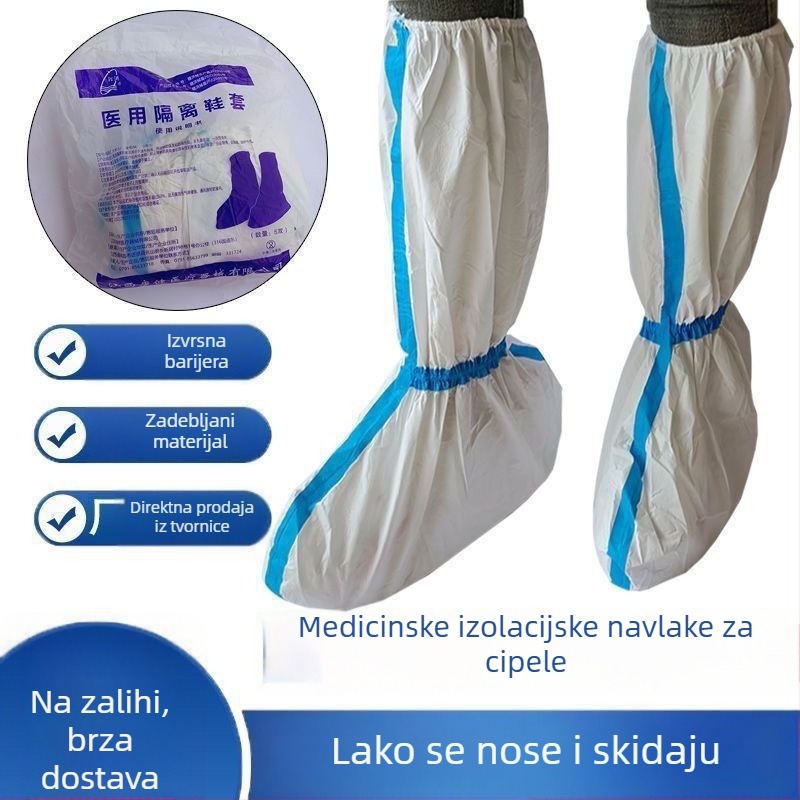 Jednokratne zaštitne navlake za cipele za izolaciju na farmi, plave pruge, visoke, vodootporne, otporne na prljavštinu i prašinu, zaštitne za bojanje.
