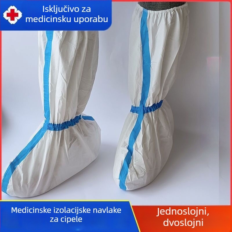 Jednokratne zaštitne navlake za cipele za izolaciju na farmi, plave pruge, visoke, vodootporne, otporne na prljavštinu i prašinu, zaštitne za bojanje.