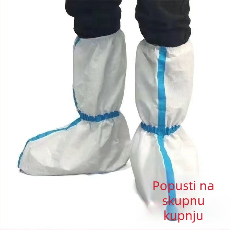 Jednokratne zaštitne navlake za cipele za izolaciju na farmi, plave pruge, visoke, vodootporne, otporne na prljavštinu i prašinu, zaštitne za bojanje.