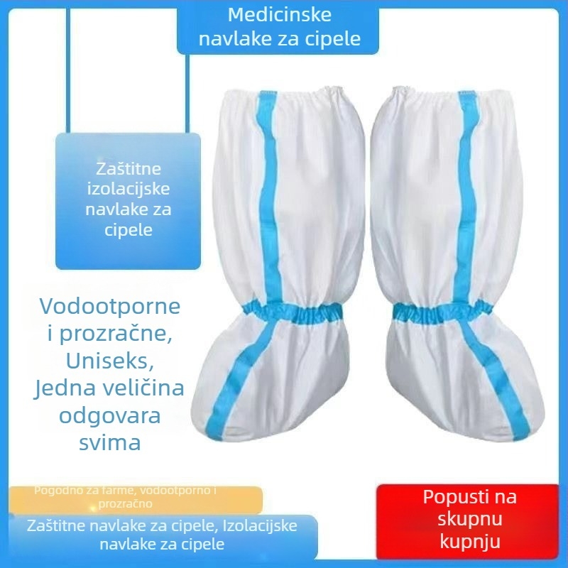 Jednokratne zaštitne navlake za cipele za izolaciju na farmi, plave pruge, visoke, vodootporne, otporne na prljavštinu i prašinu, zaštitne za bojanje.